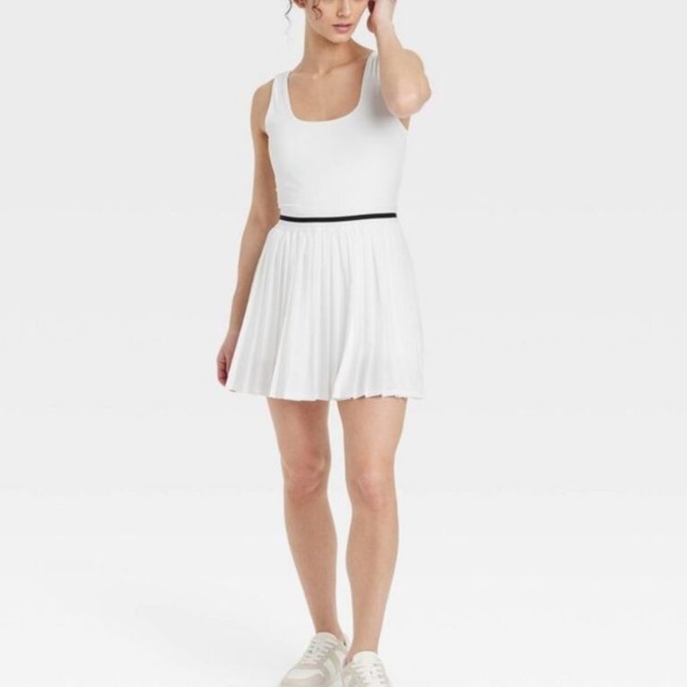 White mini tennis dress with built in shorts - Picture 1 of 4